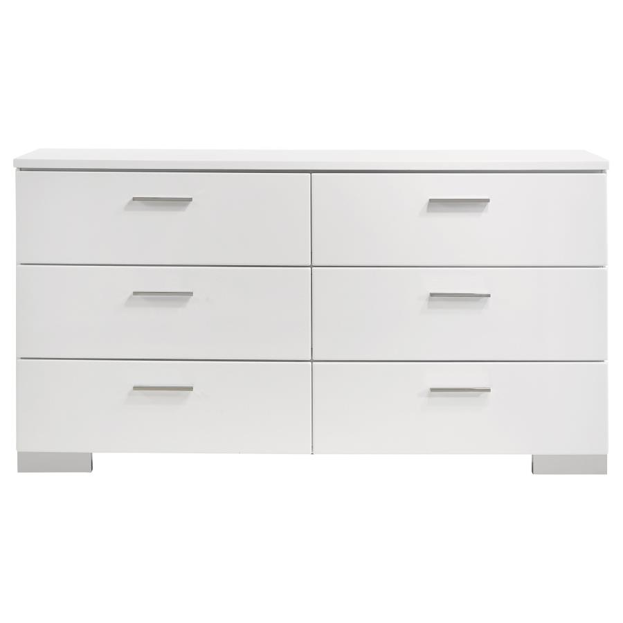 Felicity 5-Piece Queen Bedroom Set White High Gloss thumbnail 8