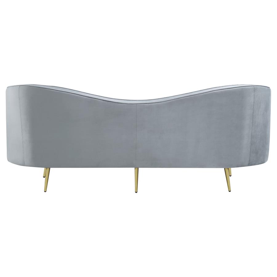 Sophia 3-Piece Upholstered Channel Tufted Sofa Set Grey thumbnail 5