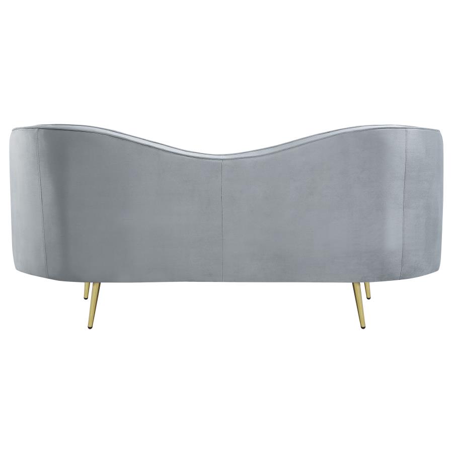 Sophia 3-Piece Upholstered Channel Tufted Sofa Set Grey thumbnail 8