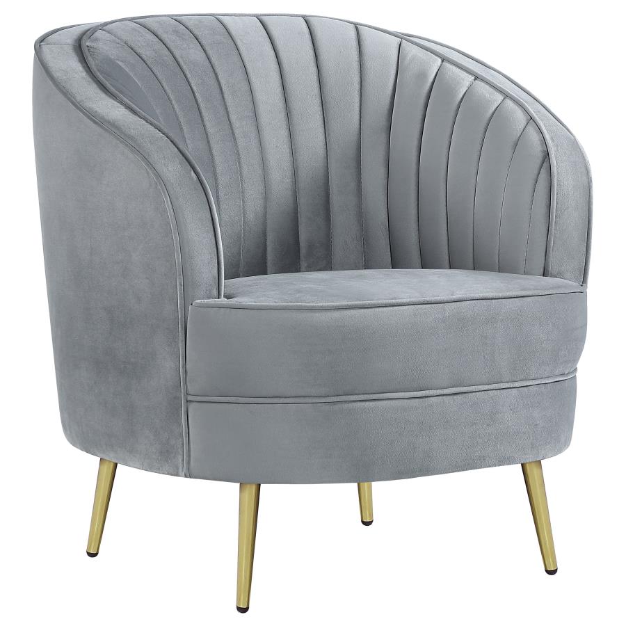 Sophia 3-Piece Upholstered Channel Tufted Sofa Set Grey thumbnail 9