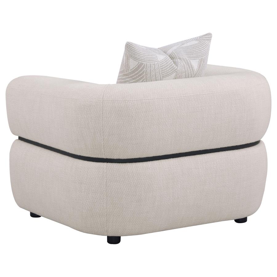 Jeanette 3-Piece Fabric Upholstered Round Arm Sofa Set Beige thumbnail 8