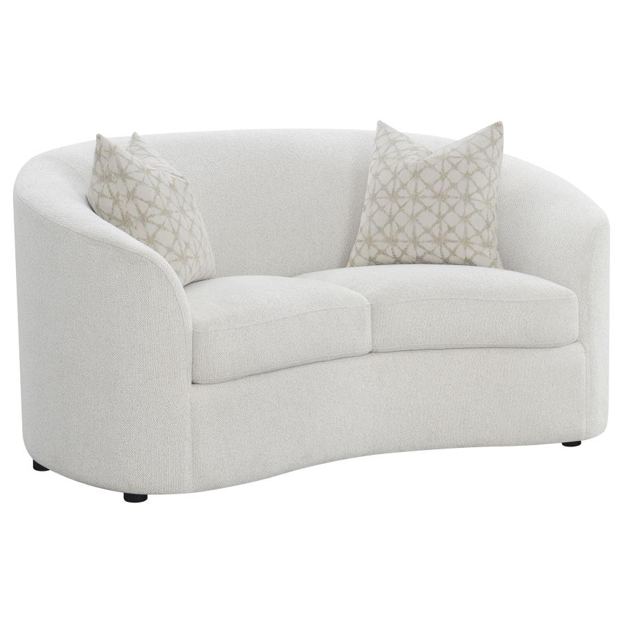 Rainn 3-Piece Boucle Upholstered Sloped Arm Sofa Set Latte thumbnail 6
