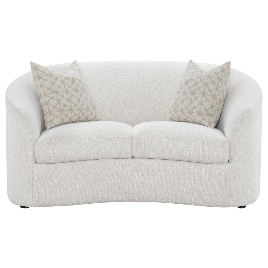 Rainn 3-Piece Boucle Upholstered Sloped Arm Sofa Set Latte thumbnail 7
