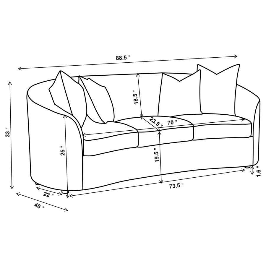 Rainn 3-Piece Boucle Upholstered Sloped Arm Sofa Set Latte thumbnail 15
