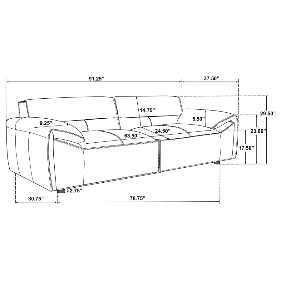 Buxton 2-Piece Leather Upholstered Sofa Set Orange thumbnail 14