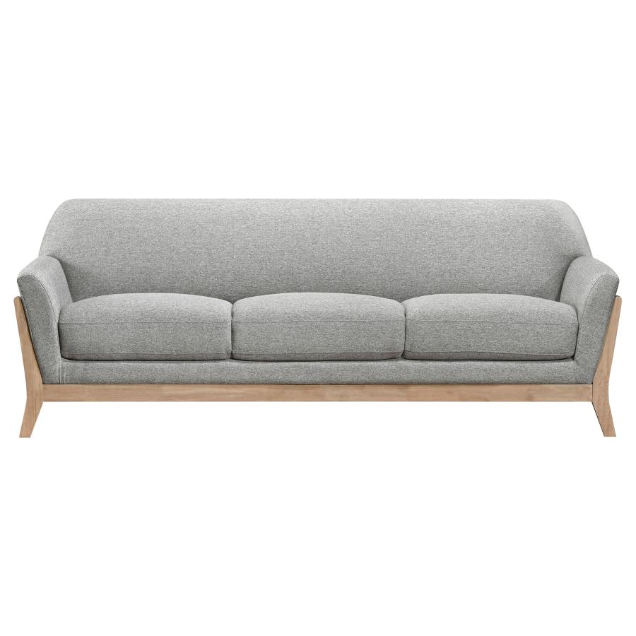 Vaughn 3-Piece Fabric Upholstered Flared Arm Sofa Set Grey thumbnail 4