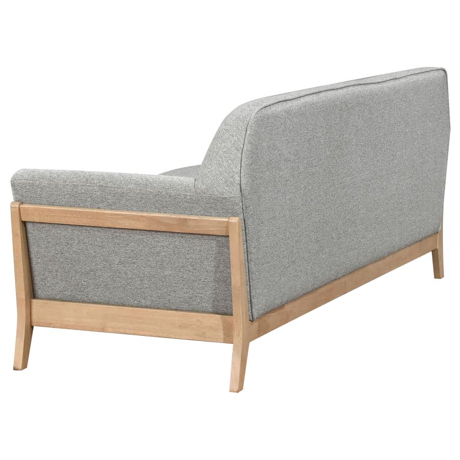 Vaughn 3-Piece Fabric Upholstered Flared Arm Sofa Set Grey thumbnail 5