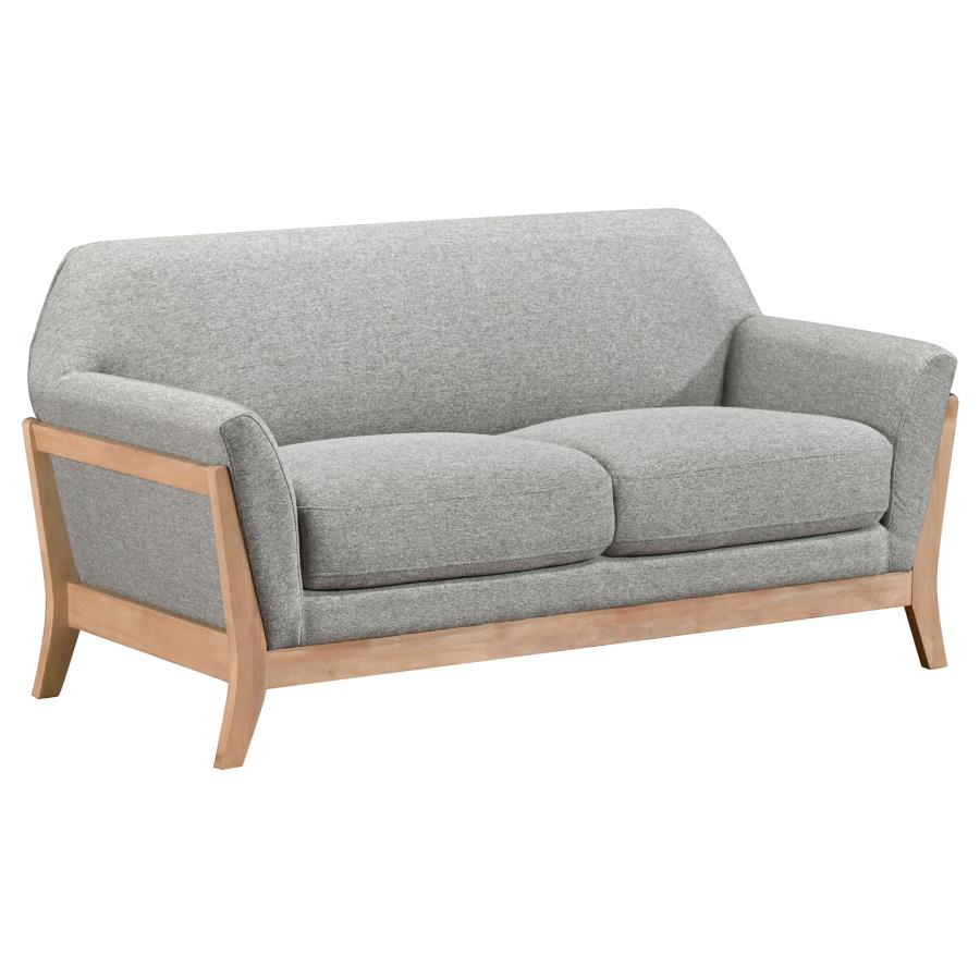 Vaughn 3-Piece Fabric Upholstered Flared Arm Sofa Set Grey thumbnail 7
