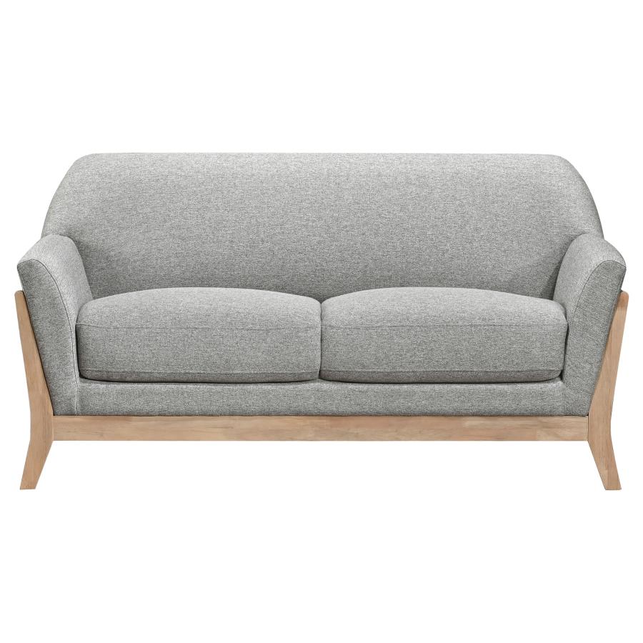 Vaughn 3-Piece Fabric Upholstered Flared Arm Sofa Set Grey thumbnail 8