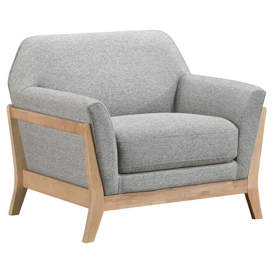 Vaughn 3-Piece Fabric Upholstered Flared Arm Sofa Set Grey thumbnail 11