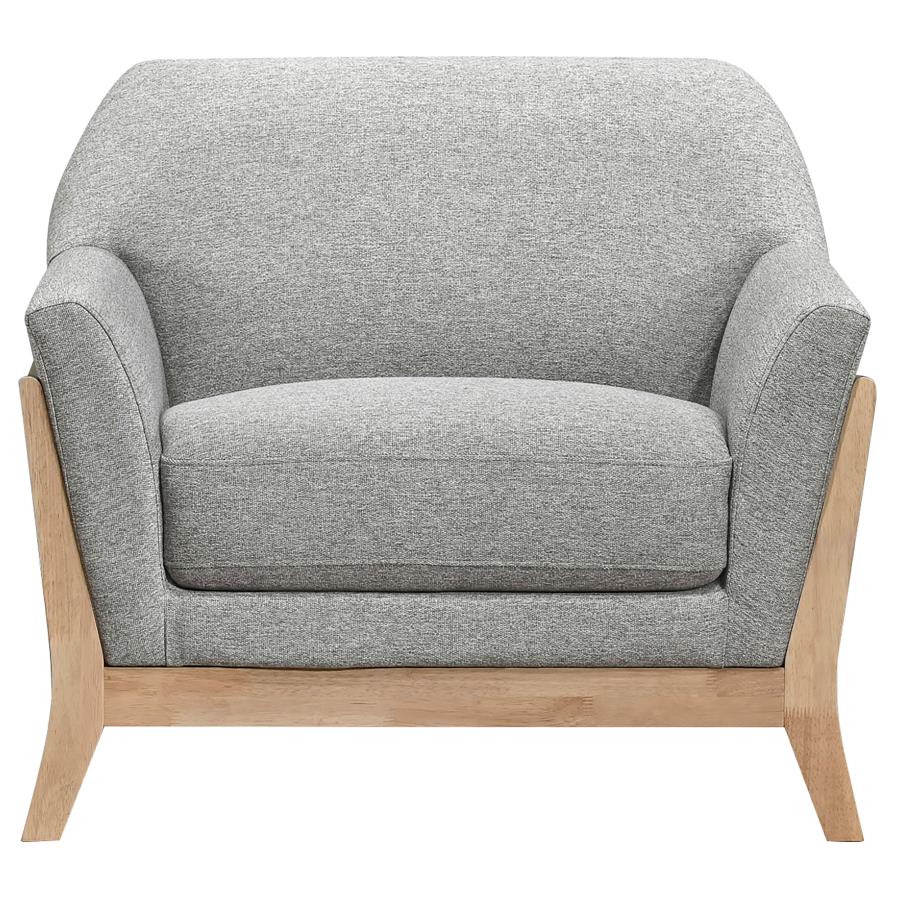 Vaughn 3-Piece Fabric Upholstered Flared Arm Sofa Set Grey thumbnail 12