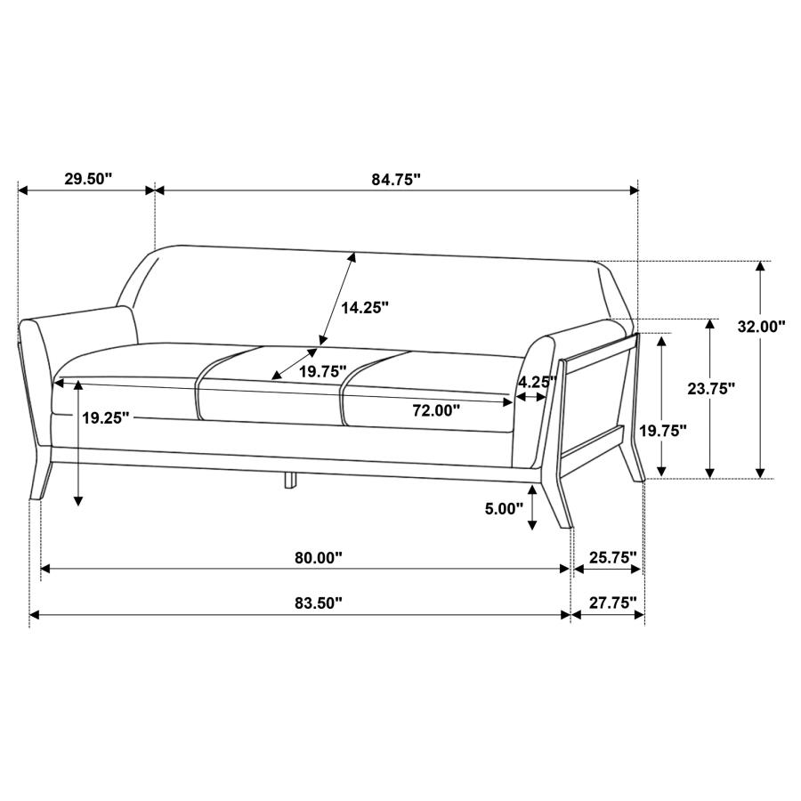 Vaughn 3-Piece Fabric Upholstered Flared Arm Sofa Set Grey thumbnail 16