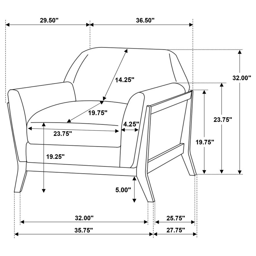 Vaughn 3-Piece Fabric Upholstered Flared Arm Sofa Set Grey thumbnail 18
