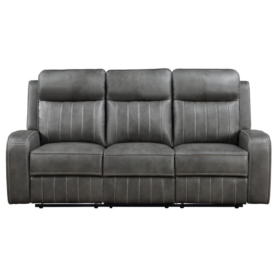 Raelynn 2-Piece Upholstered Reclining Sofa Set Grey thumbnail 6