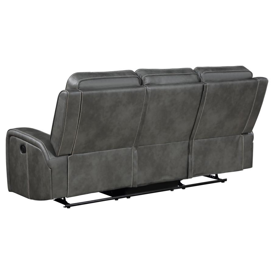 Raelynn 2-Piece Upholstered Reclining Sofa Set Grey thumbnail 7