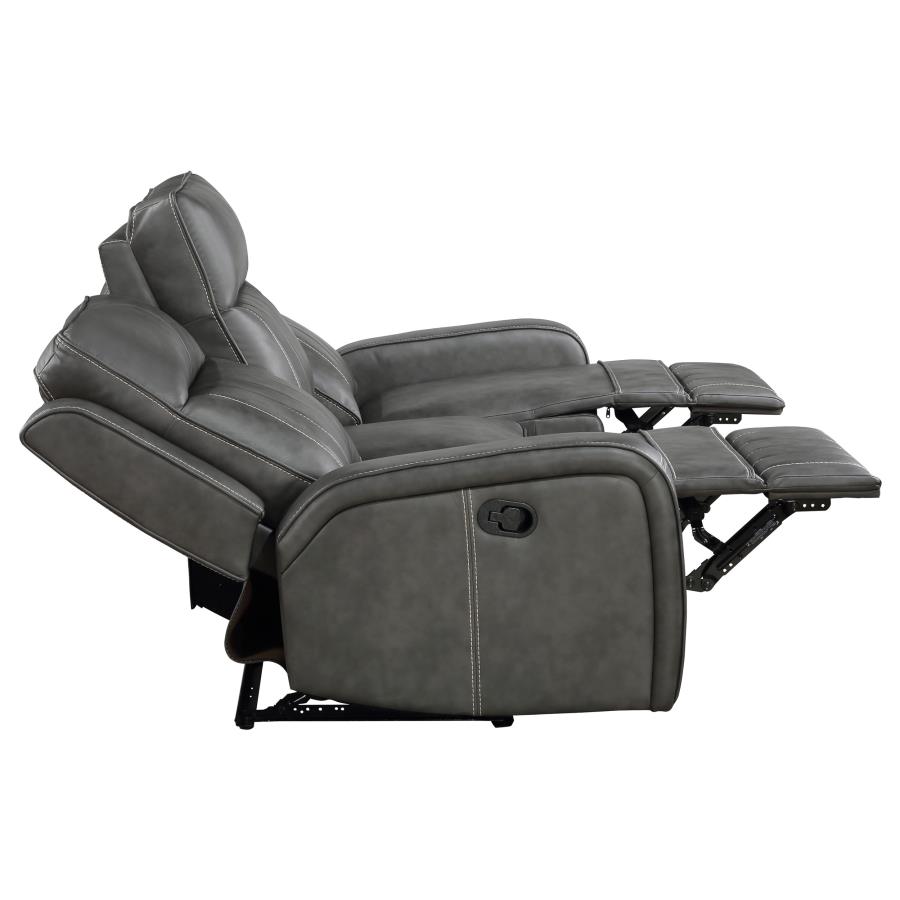 Raelynn 2-Piece Upholstered Reclining Sofa Set Grey thumbnail 8