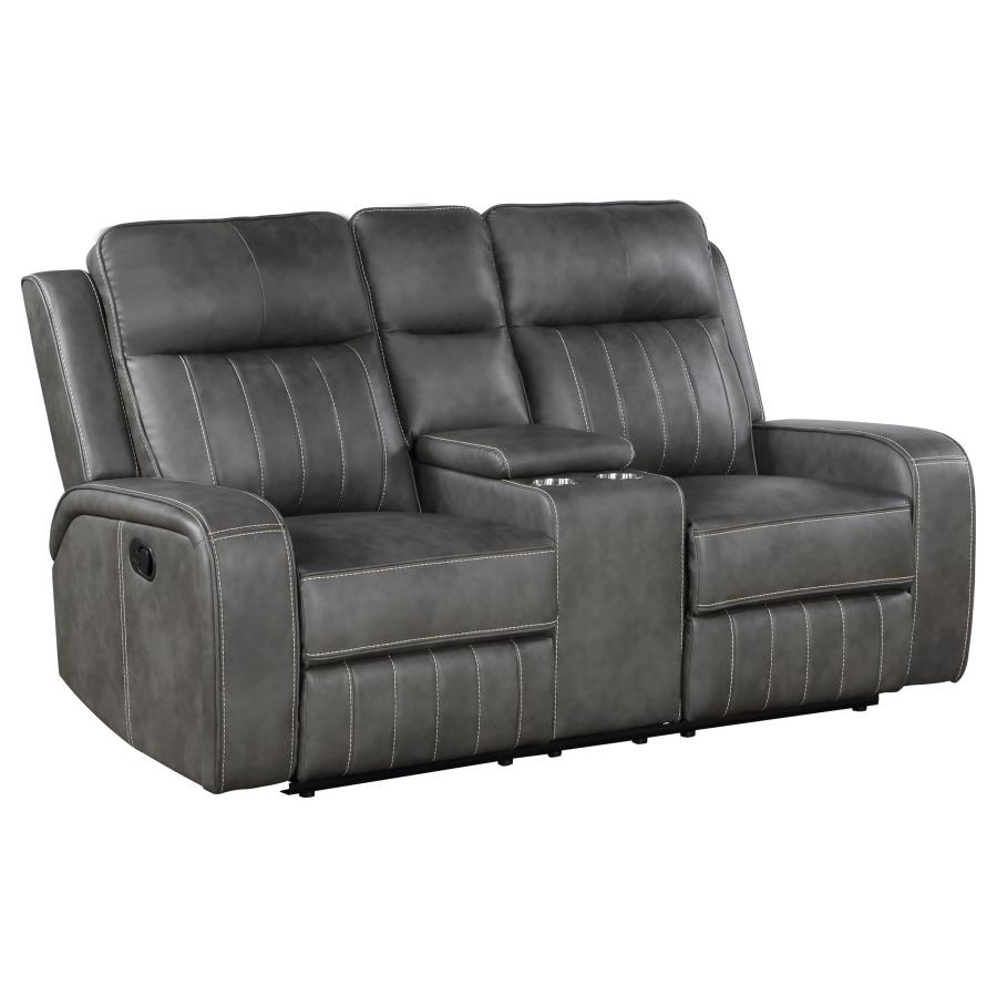 Raelynn 2-Piece Upholstered Reclining Sofa Set Grey thumbnail 9