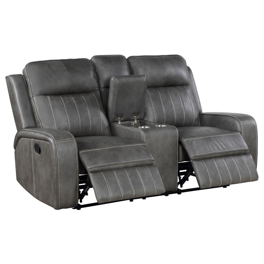 Raelynn 2-Piece Upholstered Reclining Sofa Set Grey thumbnail 10