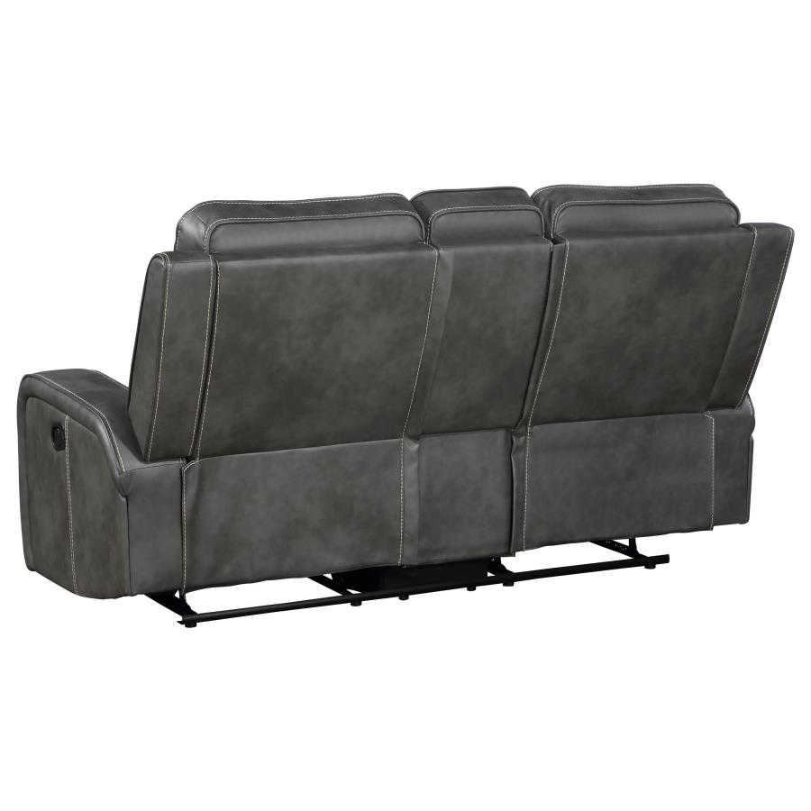 Raelynn 2-Piece Upholstered Reclining Sofa Set Grey thumbnail 11