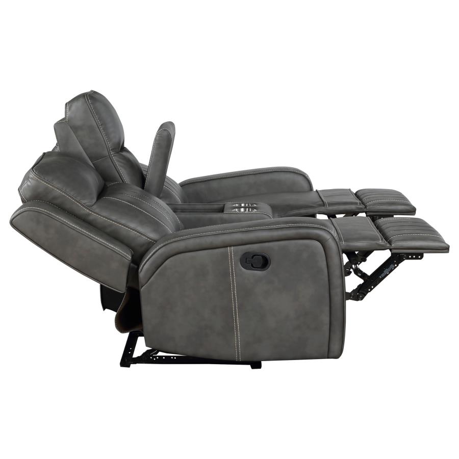 Raelynn 2-Piece Upholstered Reclining Sofa Set Grey thumbnail 12