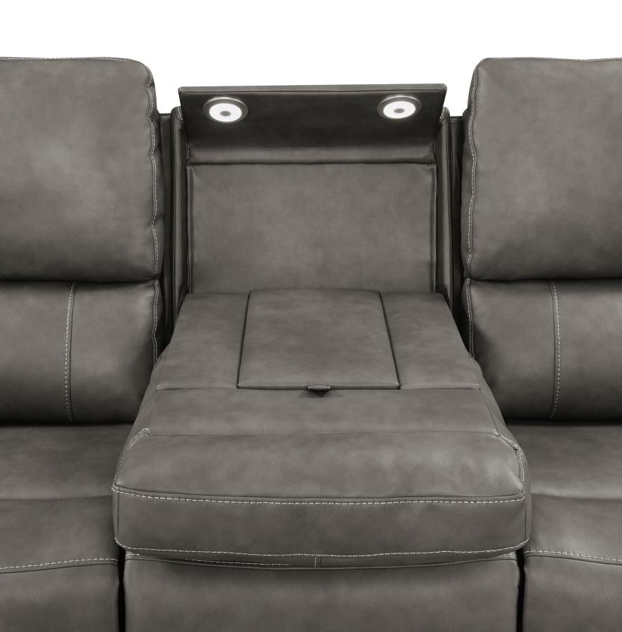 Brickston 3-Piece Triple Power Reclining Sofa Set Charcoal thumbnail 9