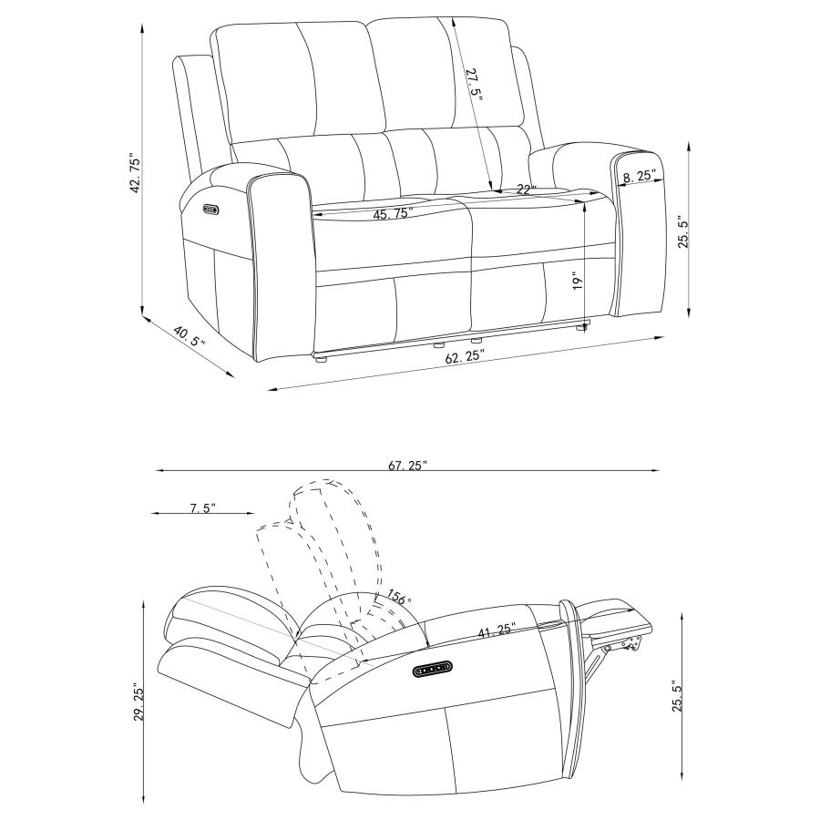 Brickston 3-Piece Triple Power Reclining Sofa Set Charcoal thumbnail 16