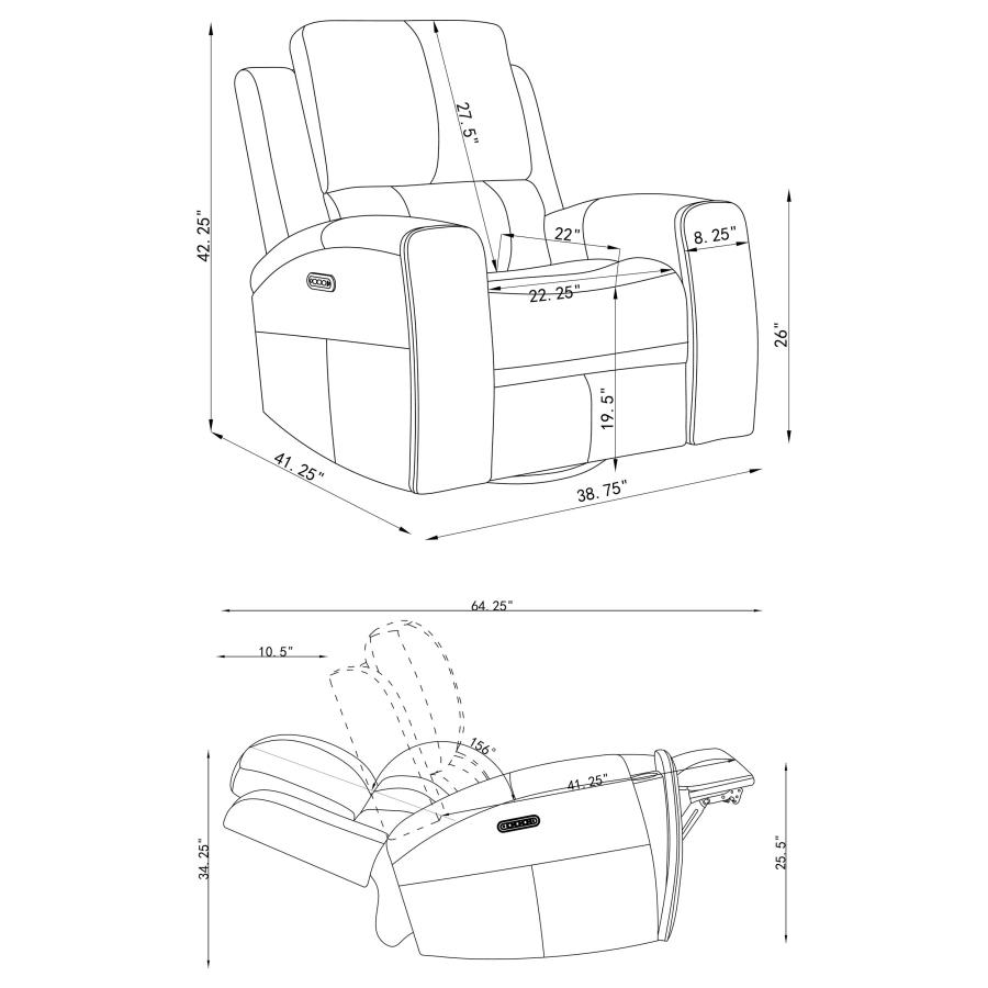 Brickston 3-Piece Triple Power Reclining Sofa Set Charcoal thumbnail 17