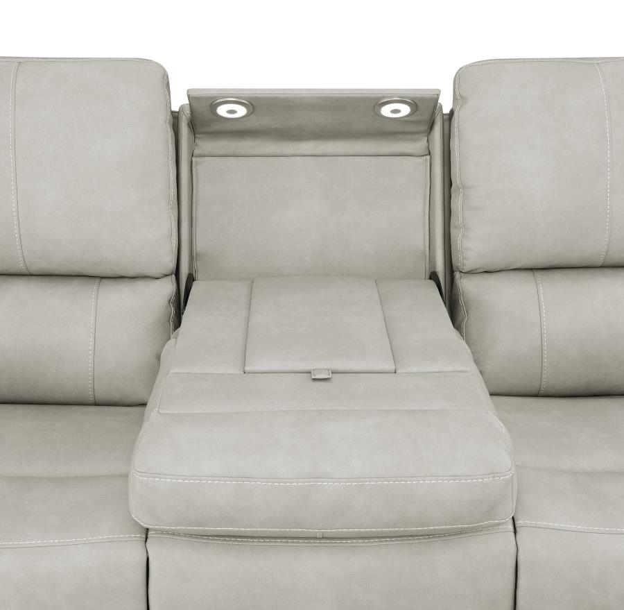 Brickston 3-Piece Triple Power Reclining Sofa Set Grey thumbnail 9