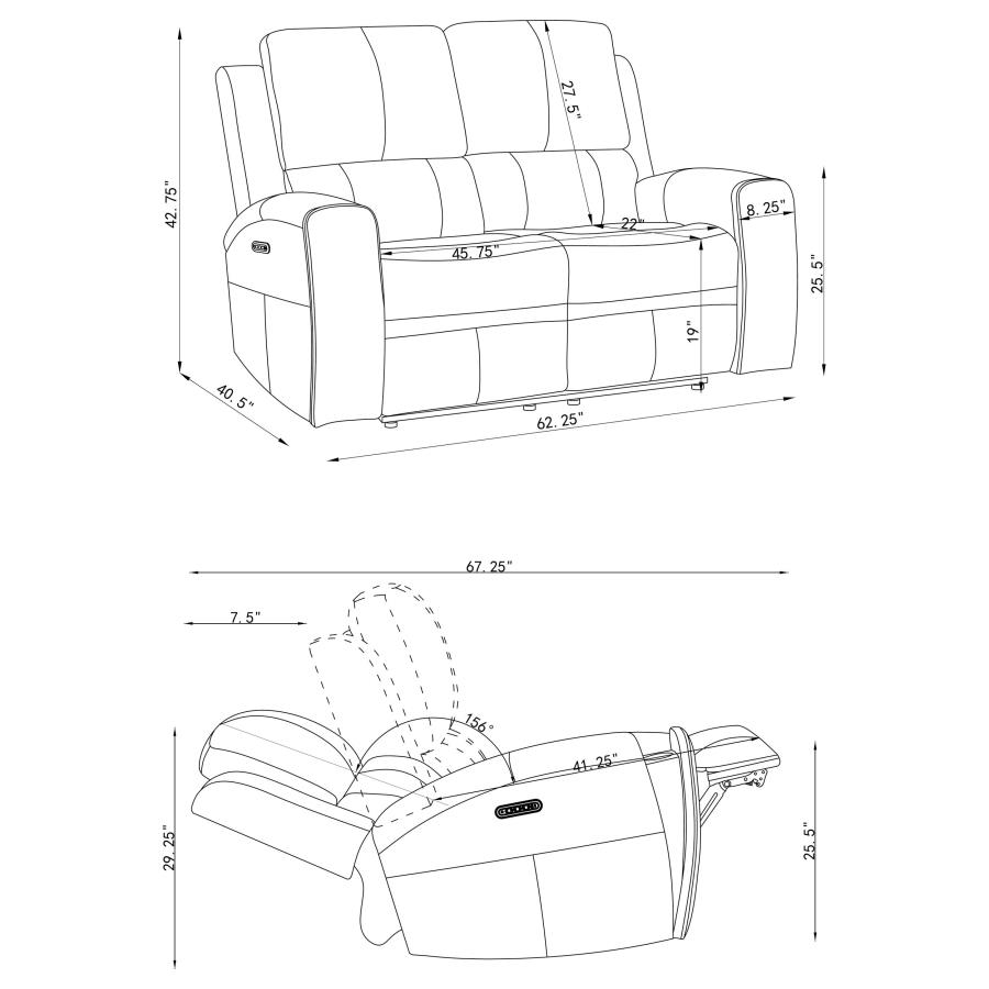 Brickston 3-Piece Triple Power Reclining Sofa Set Grey thumbnail 16
