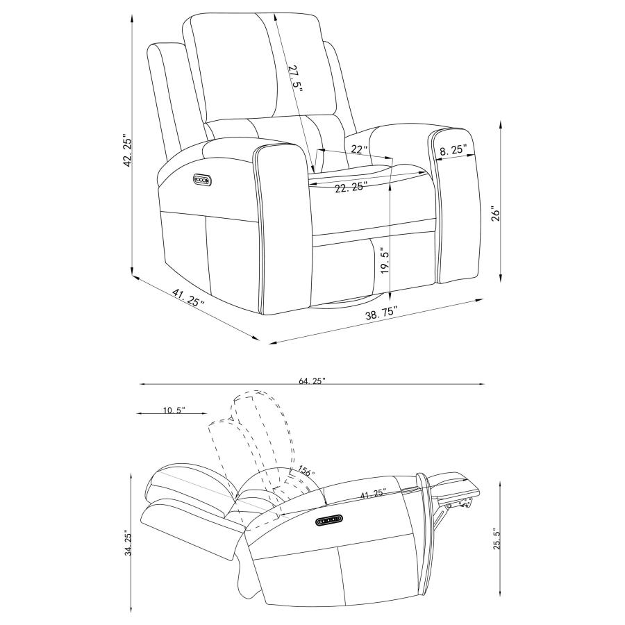 Brickston 3-Piece Triple Power Reclining Sofa Set Grey thumbnail 17