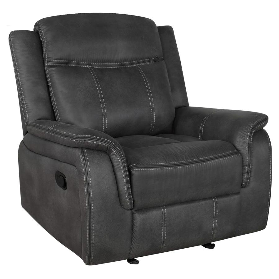 Lawrence 3-Piece Upholstered Reclining Sofa Set Charcoal thumbnail 5