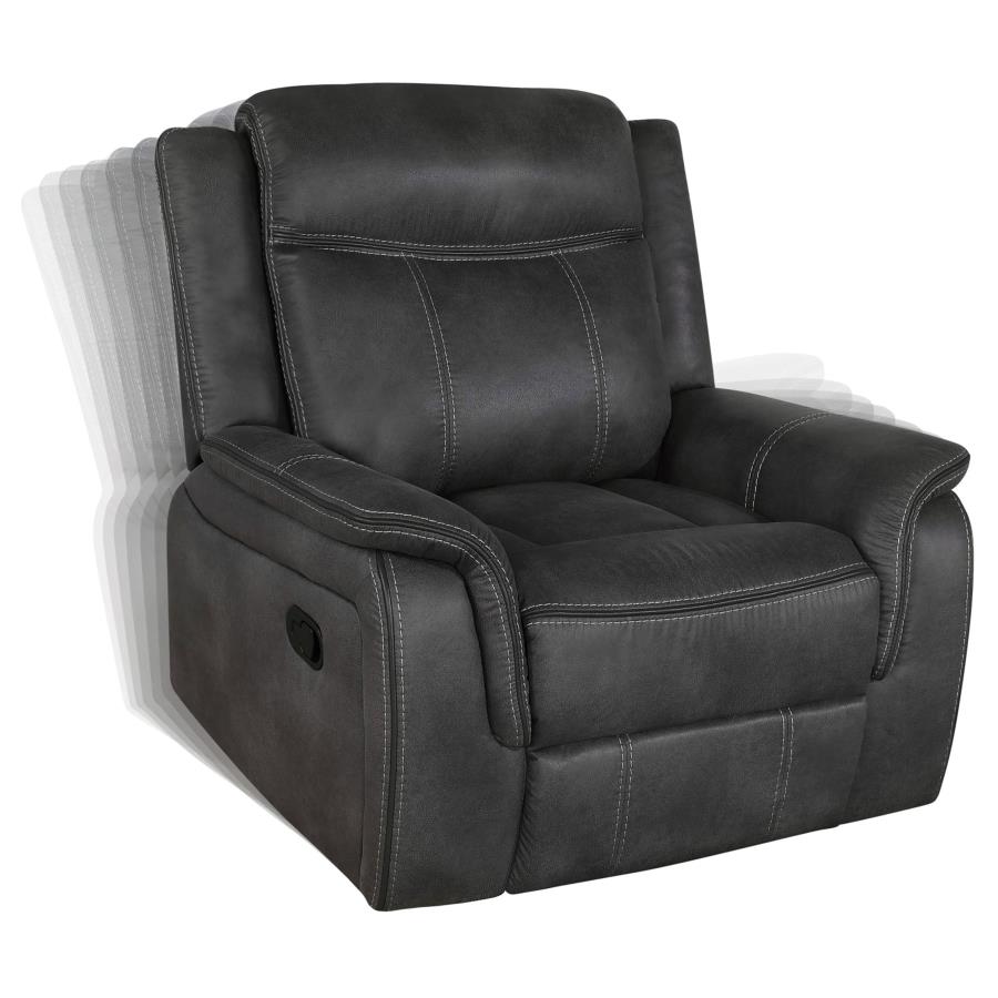 Lawrence 3-Piece Upholstered Reclining Sofa Set Charcoal thumbnail 6