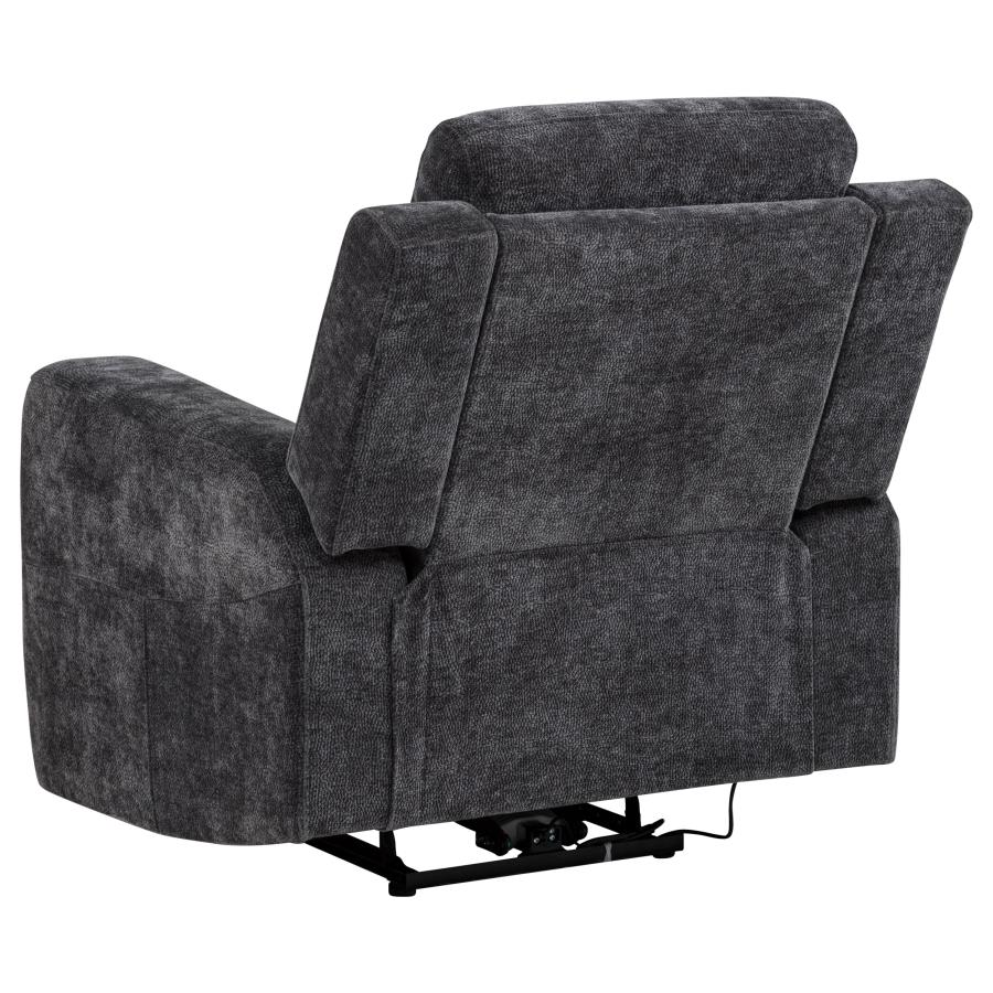 Kennett 3-Piece Chenille Power Reclining Sofa Set Dark Grey thumbnail 13