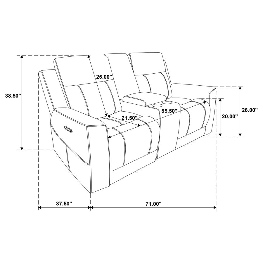 Kennett 3-Piece Chenille Power Reclining Sofa Set Dark Grey thumbnail 19