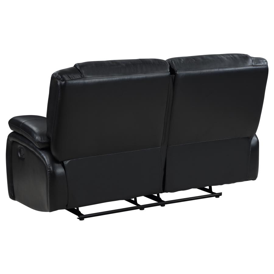 Camila 3-Piece Upholstered Reclining Sofa Set Black thumbnail 10