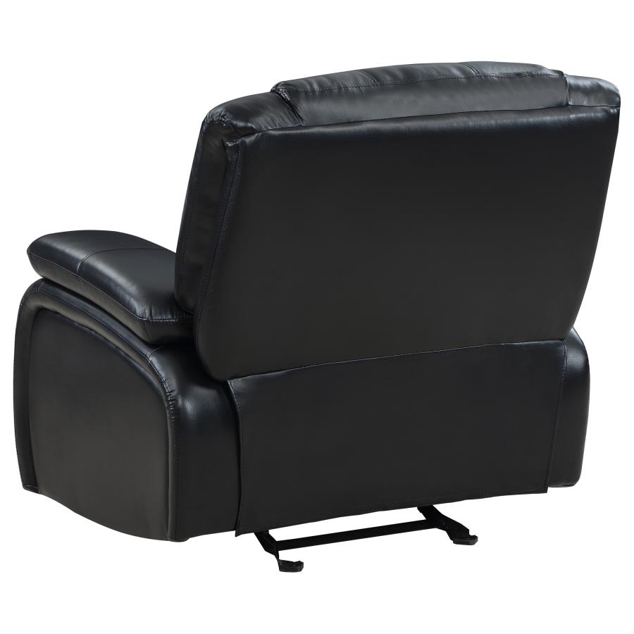 Camila 3-Piece Upholstered Reclining Sofa Set Black thumbnail 14