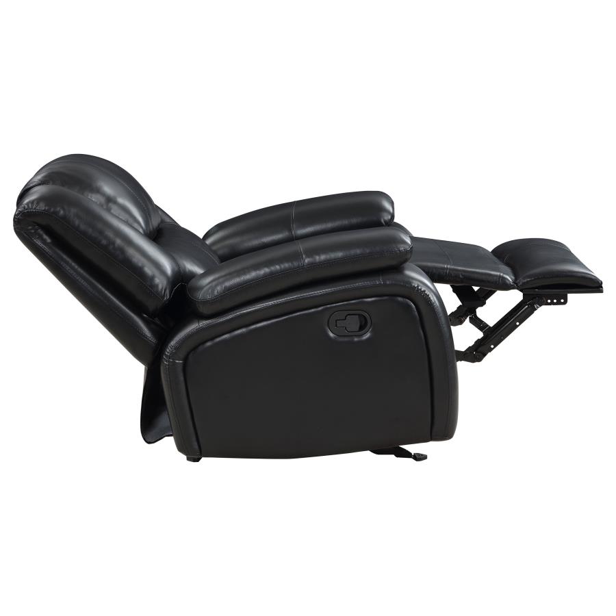 Camila 3-Piece Upholstered Reclining Sofa Set Black thumbnail 15