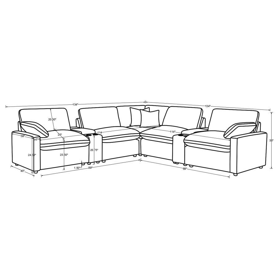 Image 3 of Collins Modular Power Reclining Sectional Dark Grey